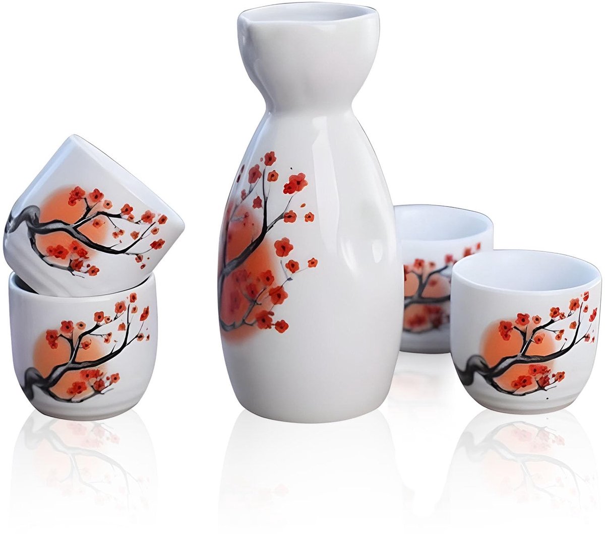 Solidchoice - 5-delige Traditionele Sake Set met Kersenbloesem