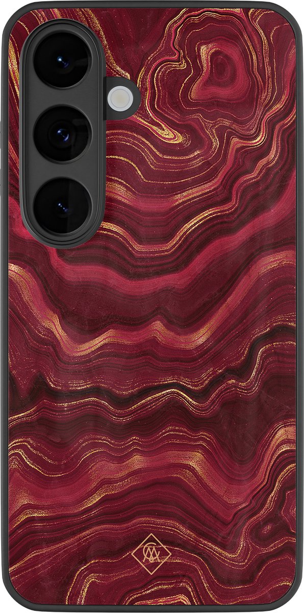 Casimoda® hoesje - Geschikt voor Samsung Galaxy S26 - Agate Rood - Luxe Hard Case Zwart - Backcover telefoonhoesje - Rood