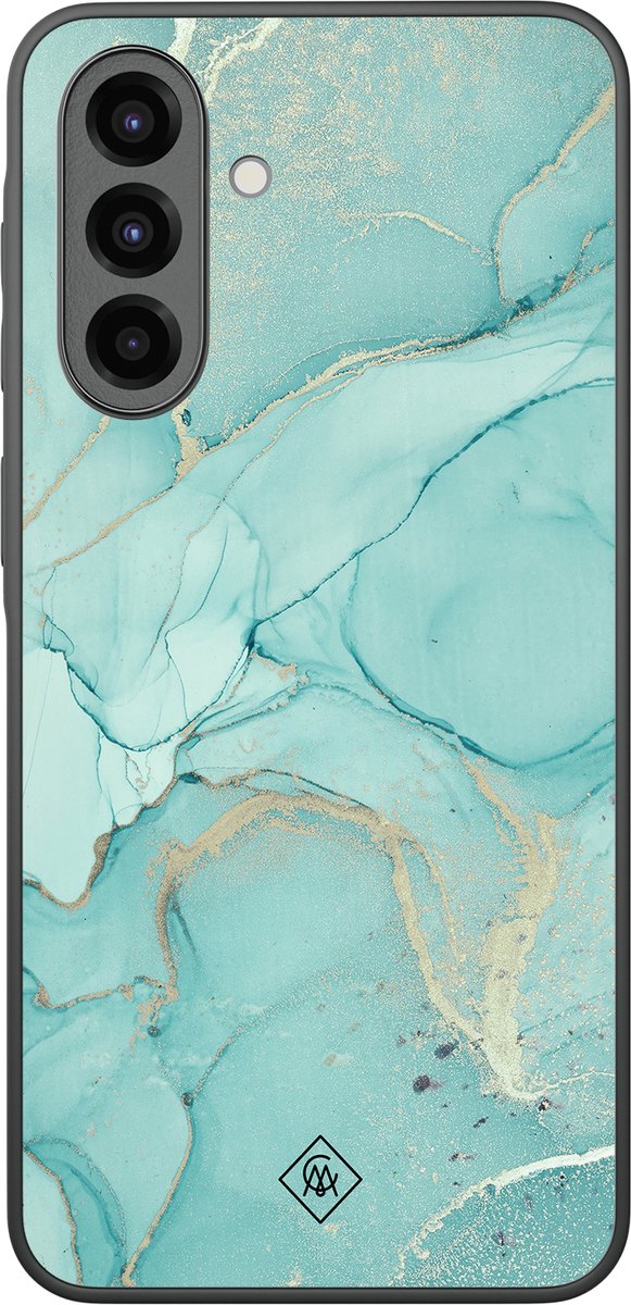 Casimoda® hoesje - Geschikt voor Samsung Galaxy A37 - Marmer mint groen - Zwart TPU Backcover - Marmer - Mint