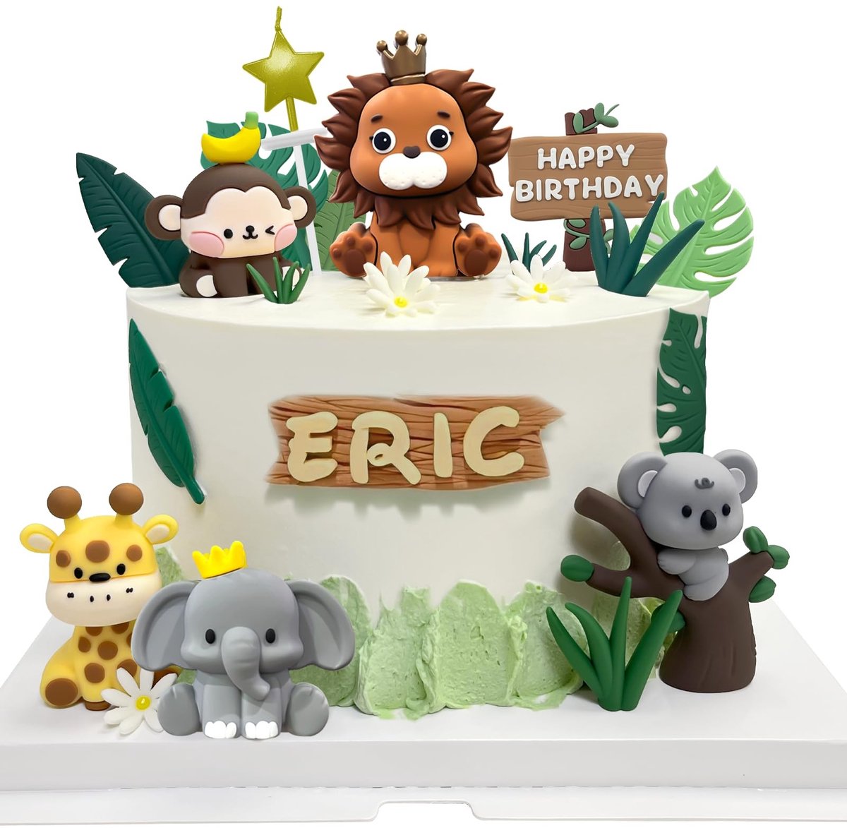 Solidchoice - Jungle Taartdecoratie Set met 21 Dieren voor Themafeesten