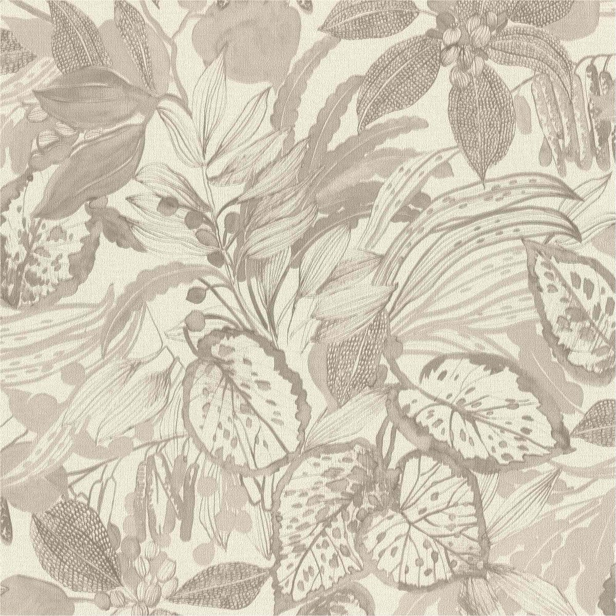 Vliesbehang 554915 bladeren en planten botanisch bruin Liverna Rasch