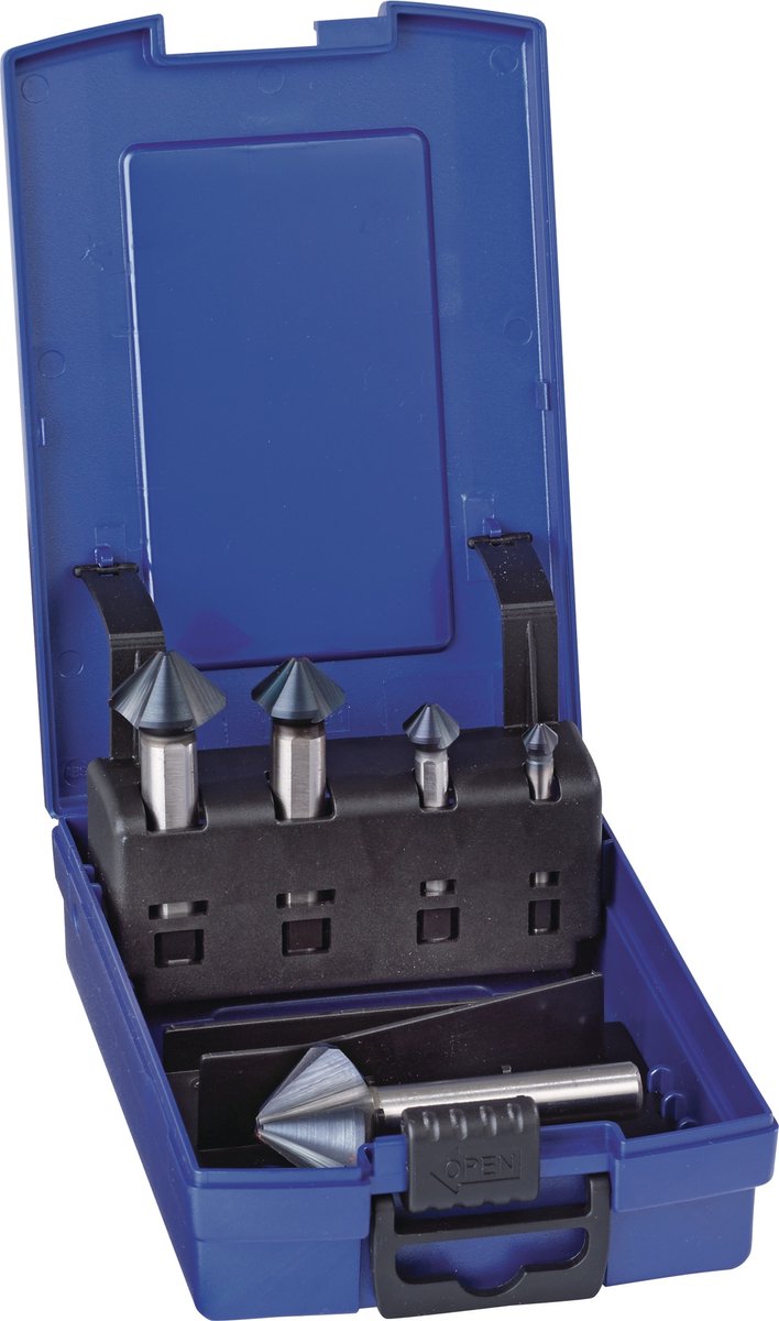 Kegelverzinkboorset DIN 335C 90 graden 6,3-25,0 mm HSS Nano 5-dlg. kunststof cassette TECWERK