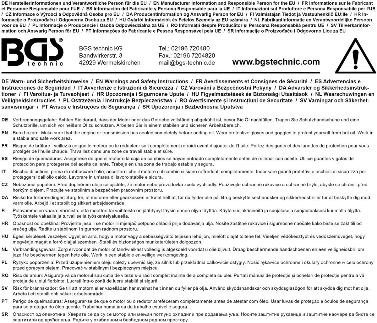BGS Olievultrechterset | Kunststofuitvoering | voor VAG - 72214