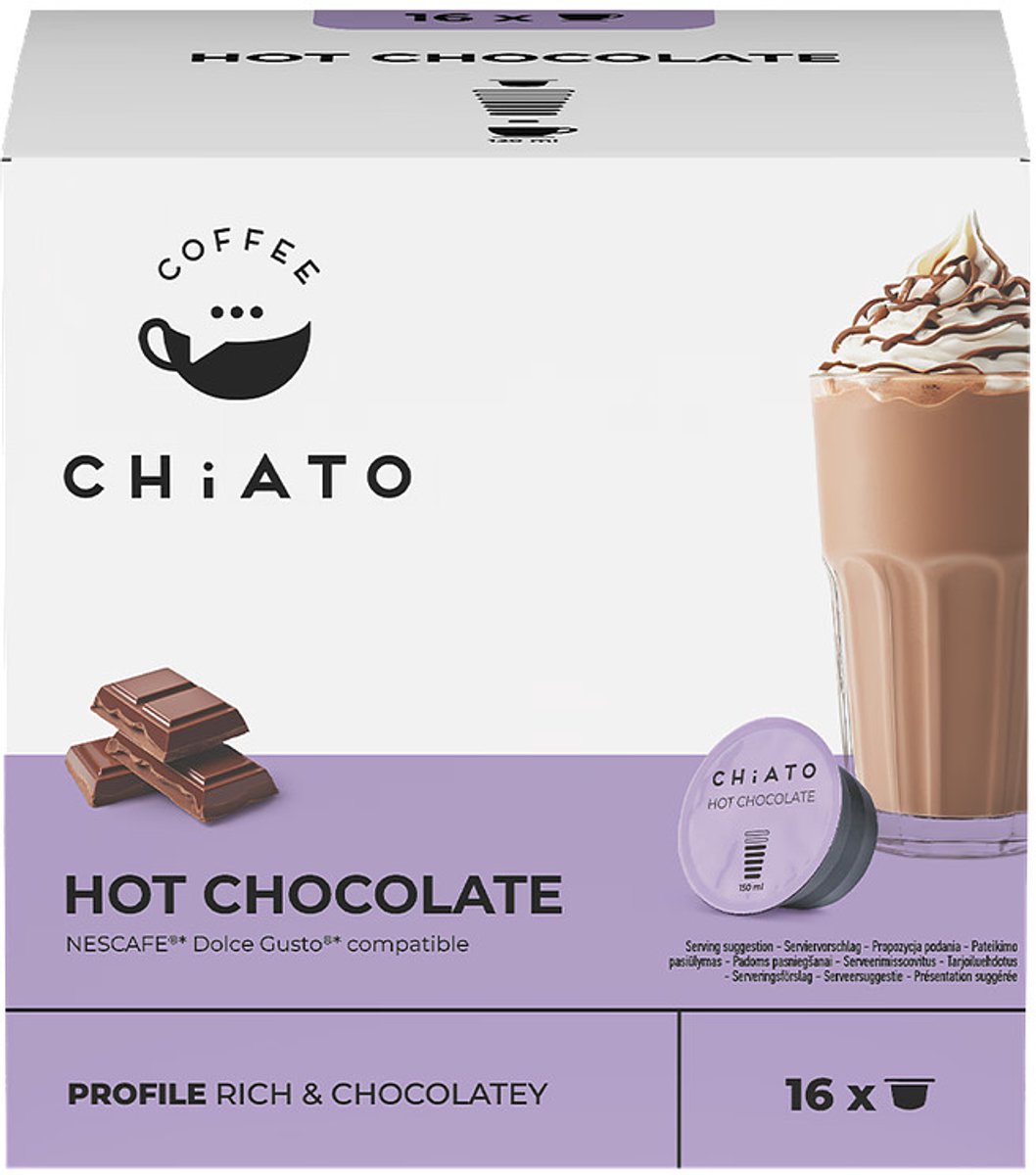 Cacaocapsules compatibel met NESCAFÉ® Dolce Gusto® CHiATO Hot Chocolate, 16 st.