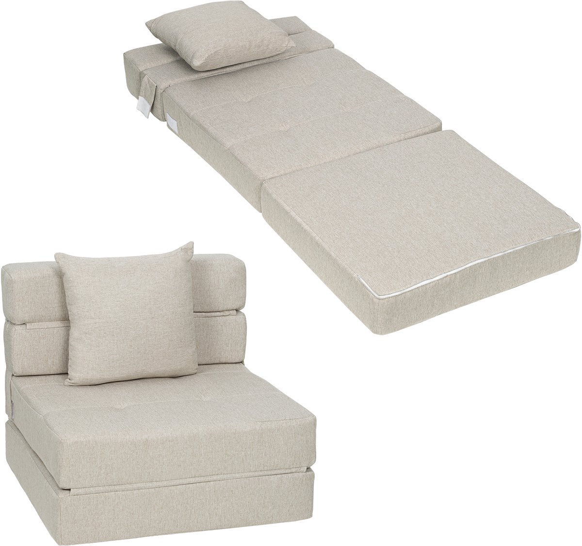 HOMCOM-Stoelbed - Polyester - 70x70x61cm - Beige