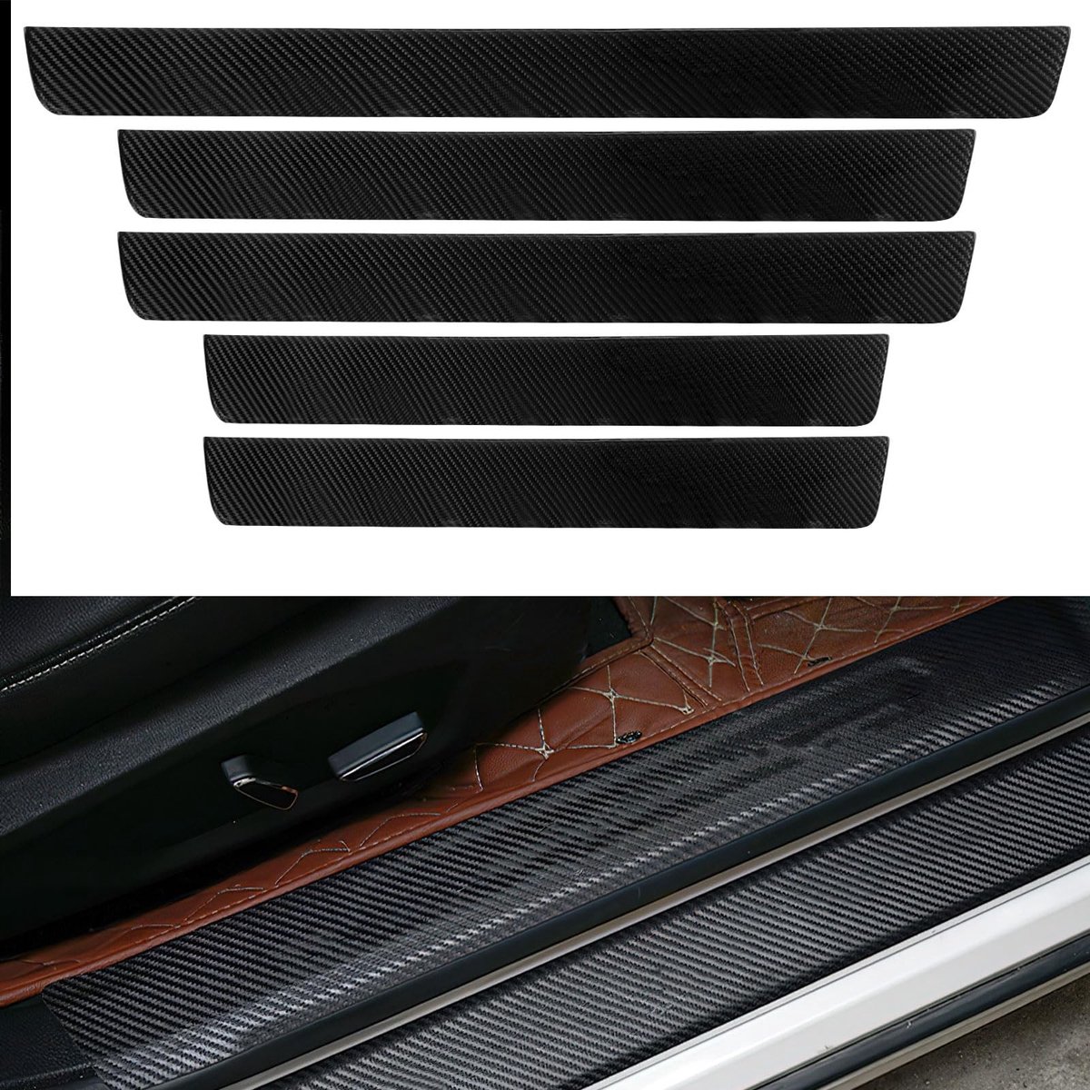 Solidchoice - Auto Dorpelbescherming - Bumperbescherming - Anti Kras - Diverse Afmetingen - Slijtagebestendige Folie - Geschikt voor elke auto - Kleur...