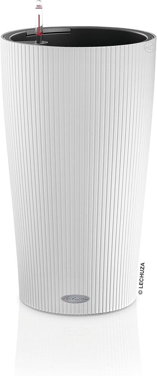 Merkloze Zelfwaterende Bloempot Mat Wit Rond 32x32x56cm