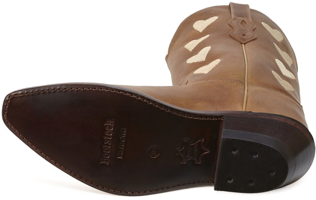 Bootstock Hearts – Dames Cowboylaarzen – Bruin