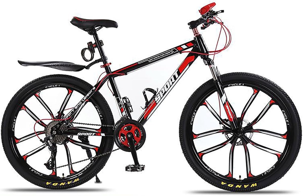 26 inch mountainbike, verende vork stalen frame grip shifter en dubbele handremmen meerdere kleuren dubbele - ShopVlot