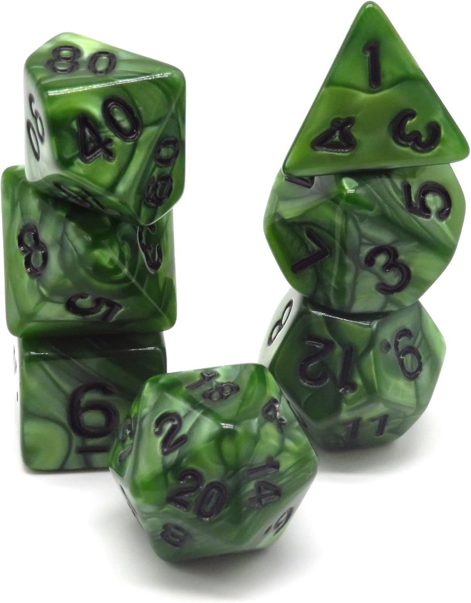Jungle Vines Polyset Dice - Dungeons and Dragons - Polyhedral & RPG Dice - D&D Dice - ShopVlot