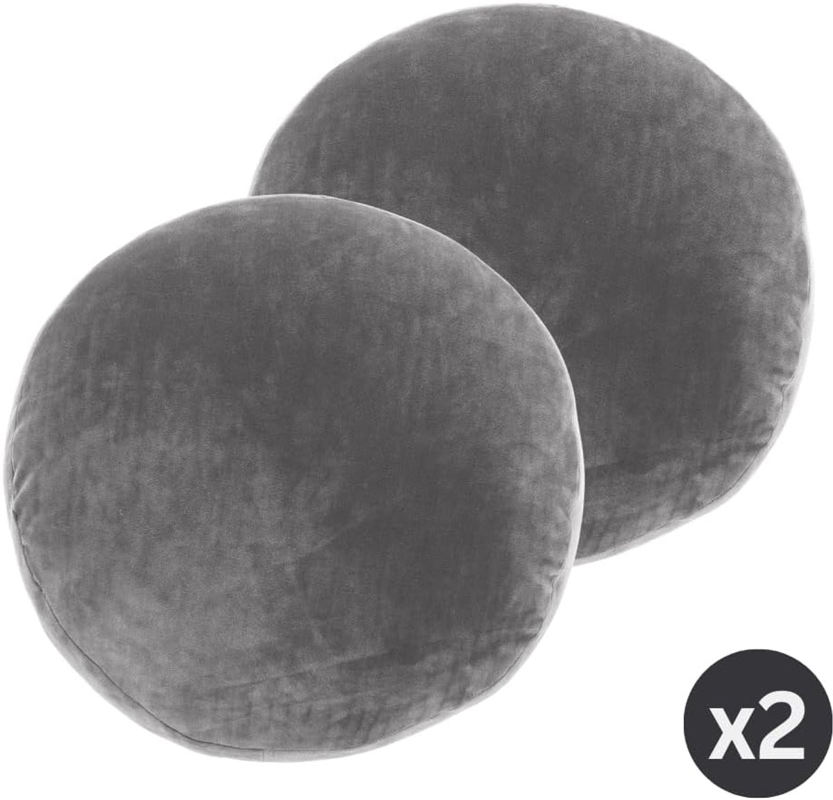 Tiseco Home Studio - Cushion (filled) MARSHMALLOW - polyester - teddy filling - super soft - Dia 40 cm - Light grey - ShopVlot