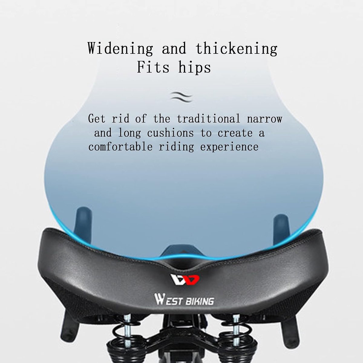 Large Bicycle Cushion,Big Ass,High Elastic Shock Absorbence,Comfortable Cushion Saddle for Mountain Bikes,Riding - ShopVlot
