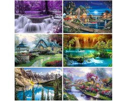 YALKIN Verf op nummer voor volwassenen, landschapsschilderen op nummer kits op canvas, zonder frame, doe-het-zelf - ShopVlot
