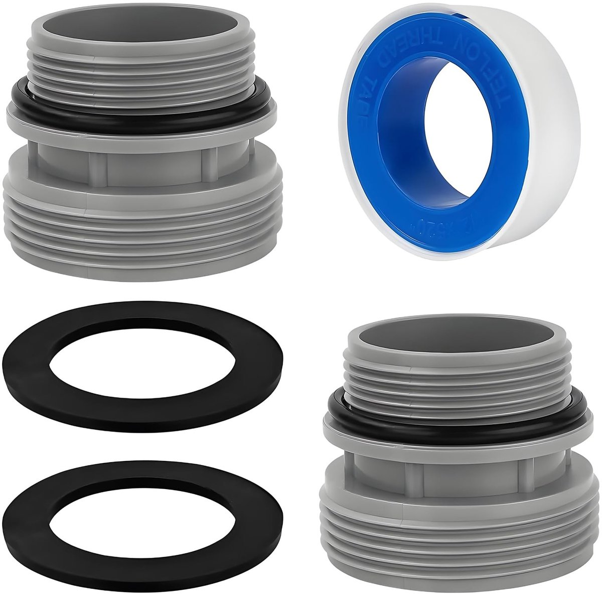 Solidchoice - Set van 2 Pool Slangadapters met Afsluiting
