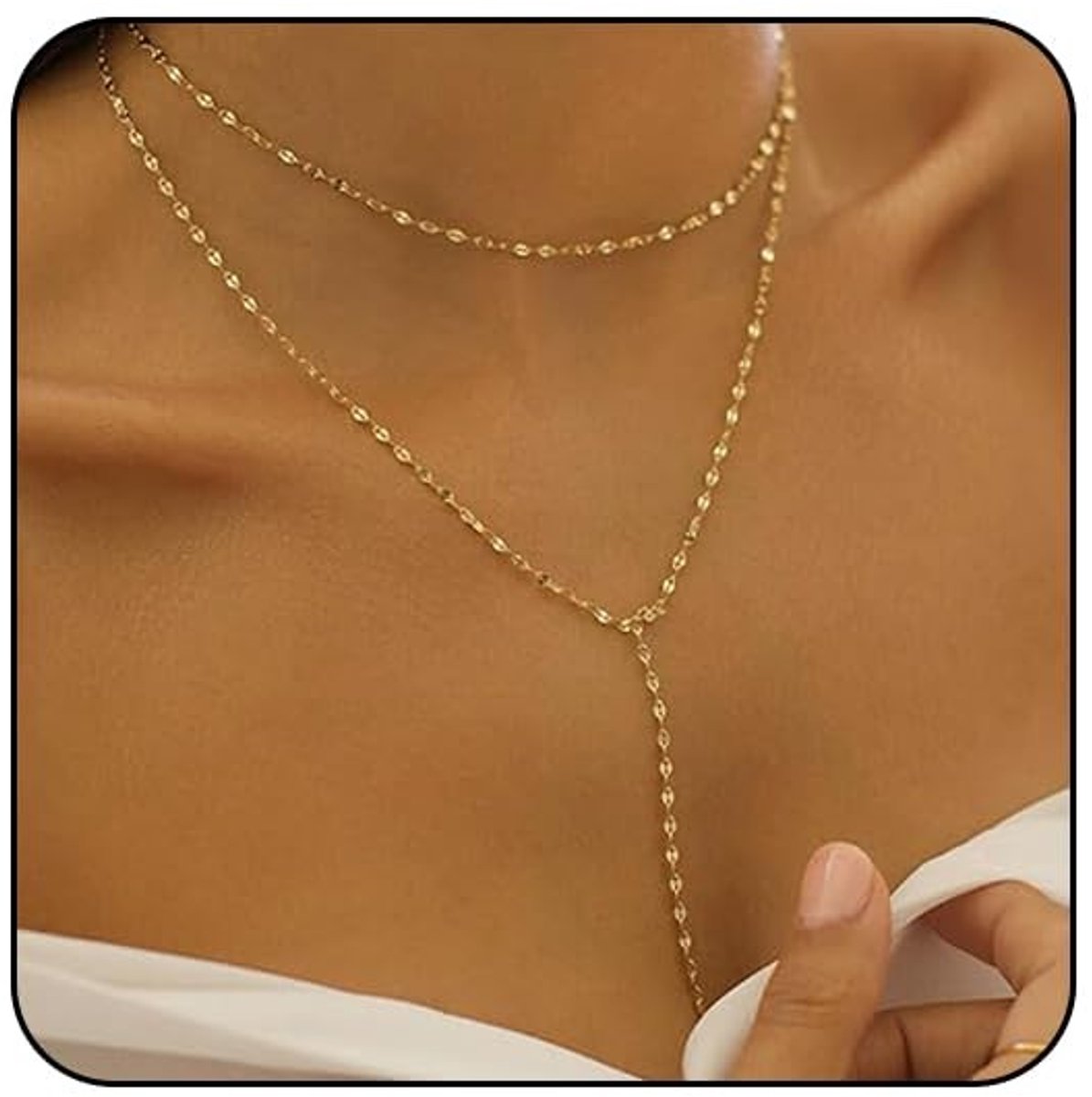 Solidchoice - Gouden Y-vormige Choker Ketting voor Vrouwen