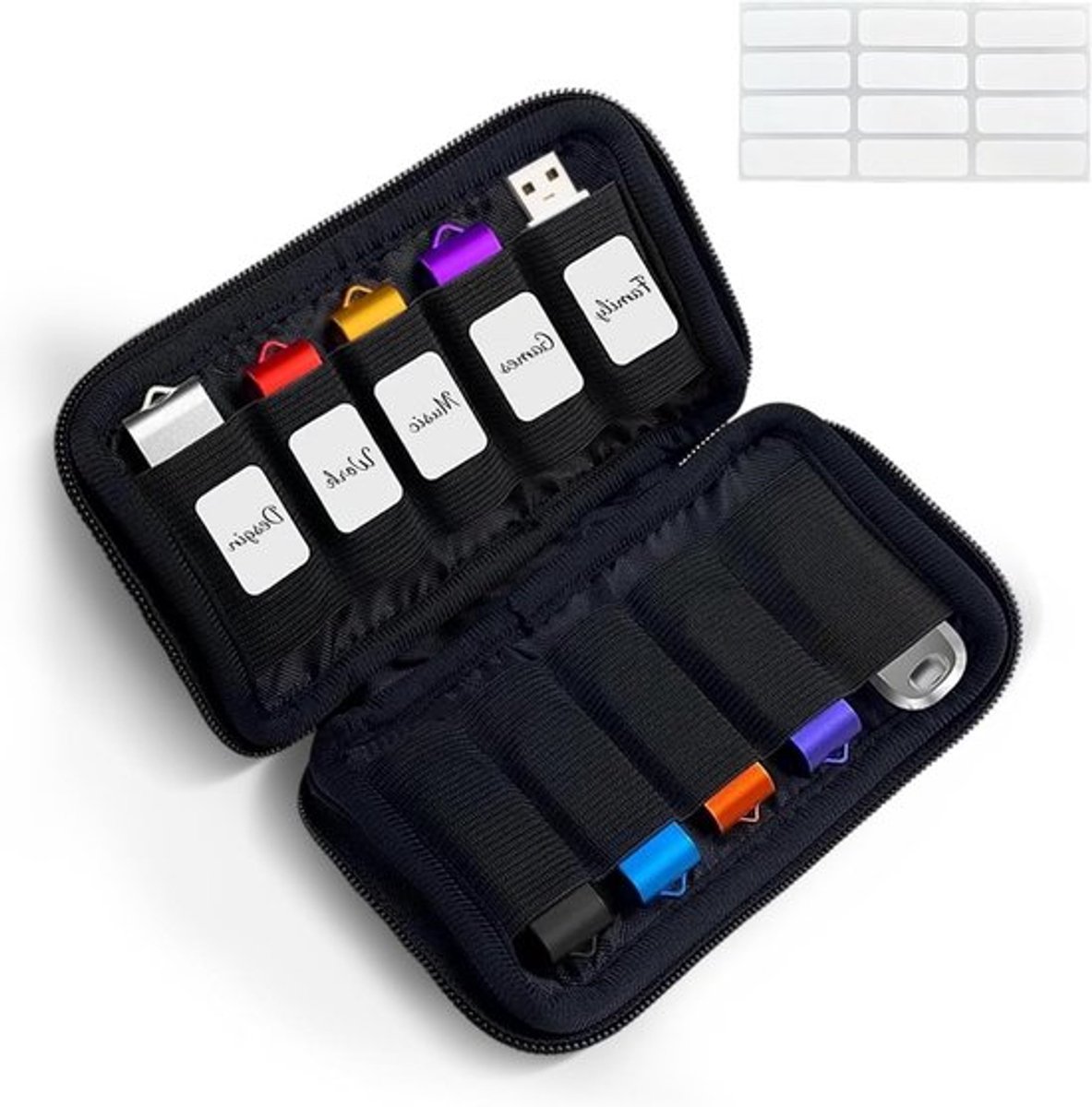 Draagbare Elektronische Organizer voor Opladers en Kabels, Waterdichte Tas met 10 Slots voor USB-kabels en Accessoires