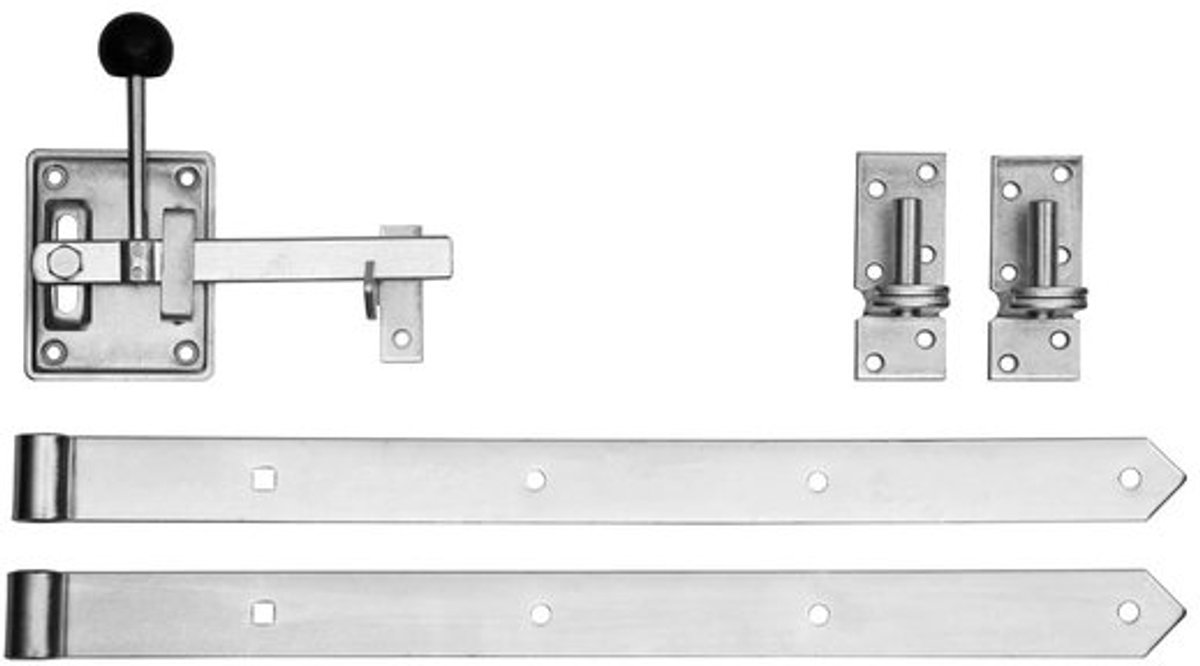 Tuinhek Complete Set - Houten Omheining - Tuinpoort - Verzinkt - Weerbestendig - Stabiel Materiaal - Inclusief Montagebeslag - Poort