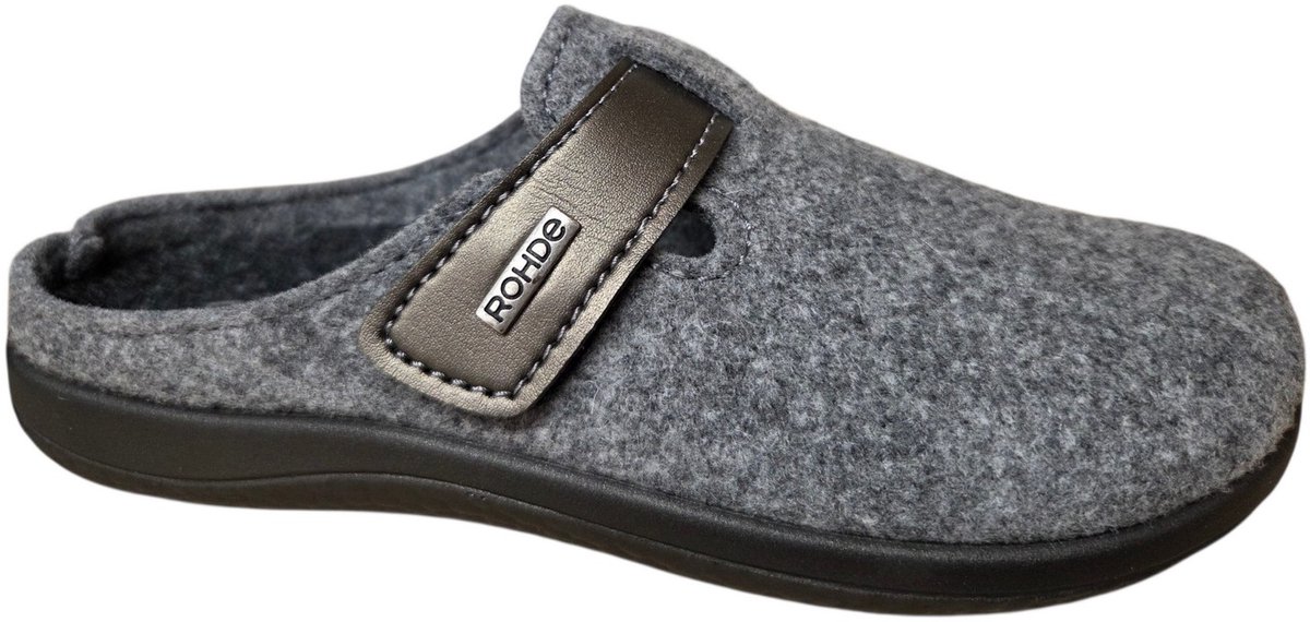 Rohde 6549 80 Open Pantoffels Sloffen Grijs Vilt Dames - Grijs - 40