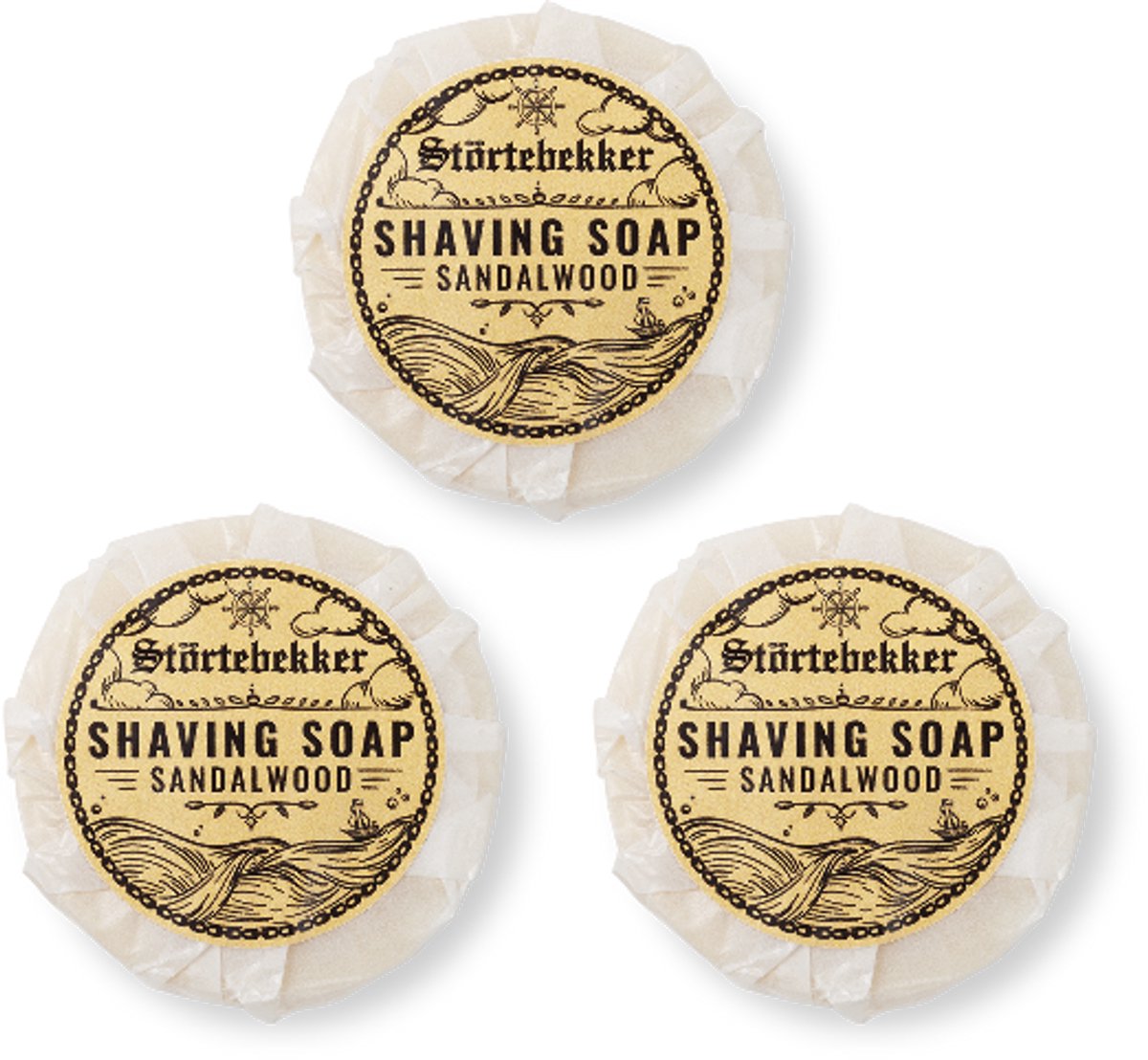 Störtebekker® Premium Scheerzeep 70 g (Sandelhout) - Handgemaakte zeep voor een rijk schuim - Perfect voor het scheren met een scheermes - Veganistische scheerzeep voor dames en heren - Shaving Soap Sandalwood