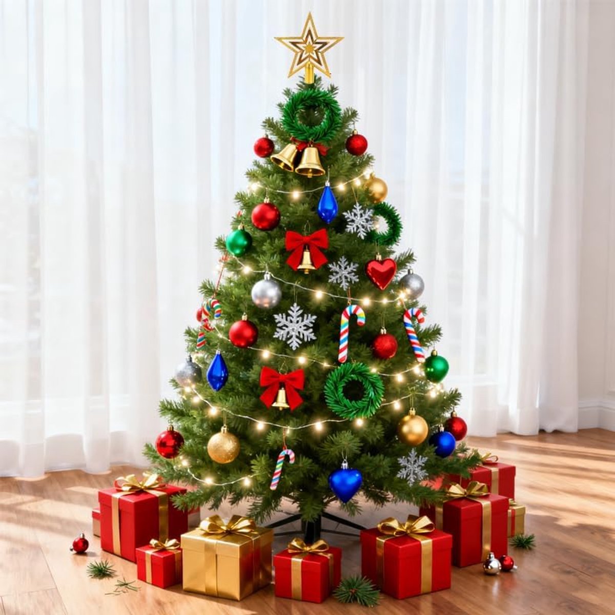 Kerstboompiek in de vorm van een ster Ster Voor de kerstboom-top Kerstboomster - Kerstboomversiering van kunststof Boomtop Kerstmis Voor kerstdecoratie, goud Kerstboomversiering – foto 4