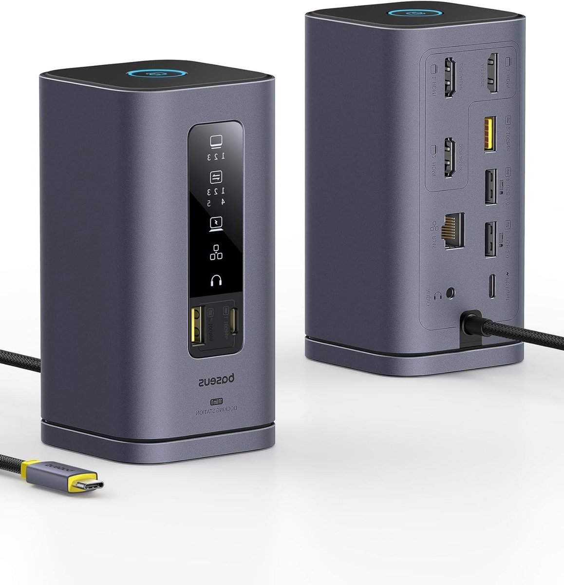 Docking Station USB C - Laptop Hub Docking Hub - Productiviteit Vergroten - Drievoudige 4K Display - 11-in-1 Poorten - Zwart