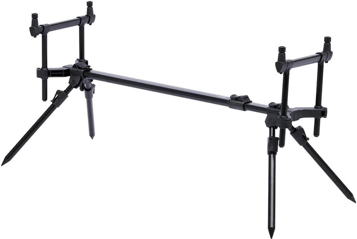 Rod Pod - Rod Pod Visserij - Karper Vissen - Verstelbaar - Voor 2 Rods - Zwart