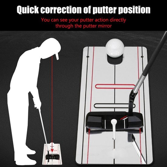 Dailygoods- Putting Spiegel - Corrector Houding - Training Hulp Voor Beginners - Acryl 30 x 14,8 cm - Schokbestendig - Versterkt Geheugenherstel - Golf Spiegel van Dailygoods — afbeelding 3