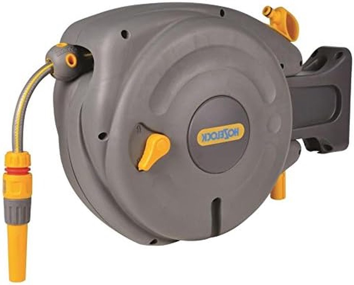 Wandslanghaspel - Automatische oproller - Tuin sproeien - 180 graden draaibaar - 10 meter - Grijs