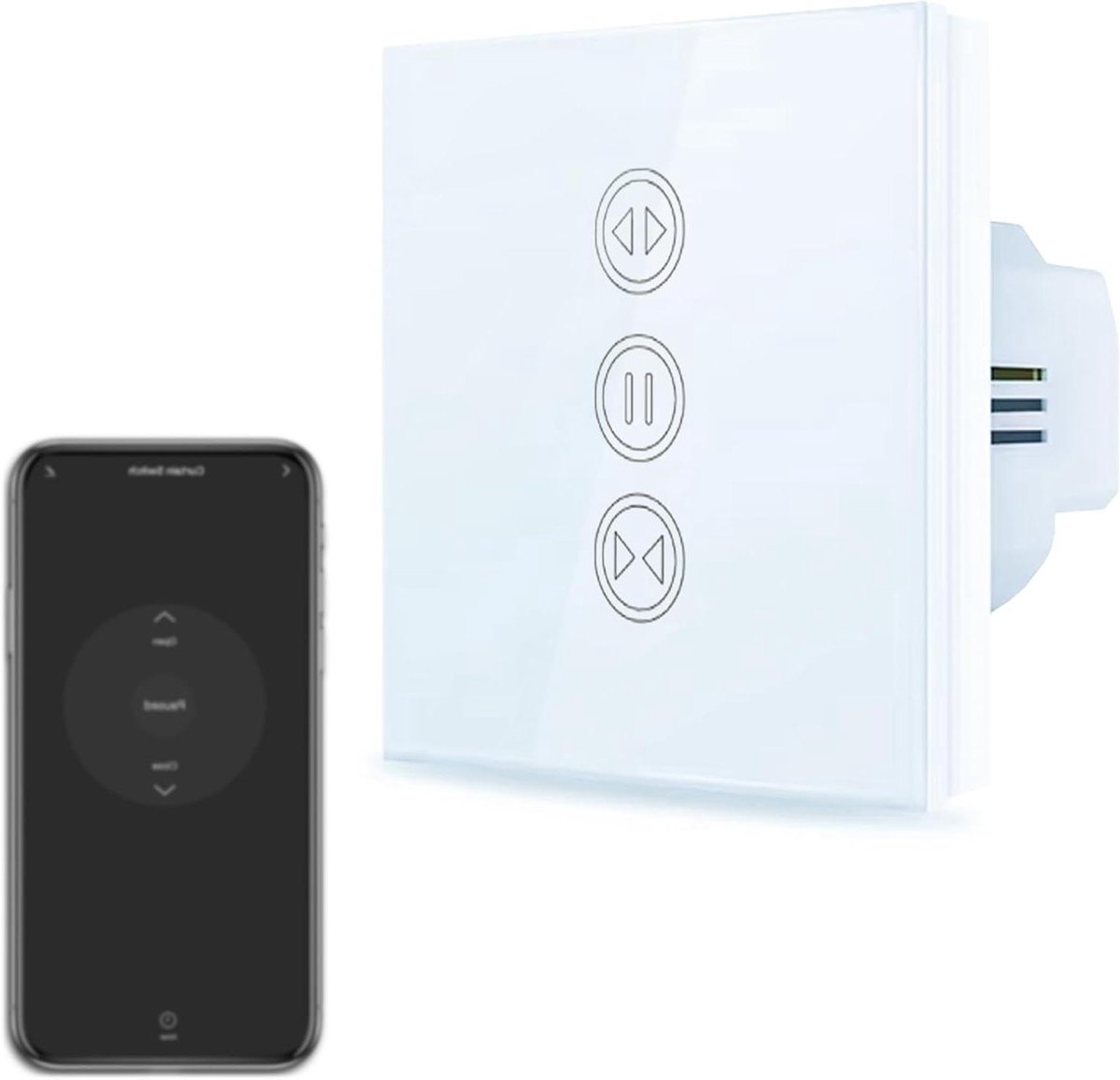 Slimme Gordijnschakelaar - Rolluikschakelaar Wifi - Huis Automatiseren - Spraakgestuurde Bediening - 86 x 35 x 35 cm - Wit