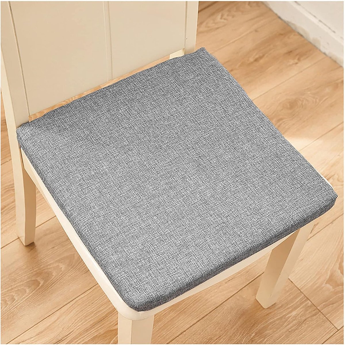 Comfortabele stoelkussens, Eetkamerstoel Kussen Zitkussens Met Stropdassen Verwijderbaar, Zitkussens voor Eetstoelen, Woonkamer, Keuken, Tuin, Kantoor, meerdere kleur-Flower zand grijs 45x45x
