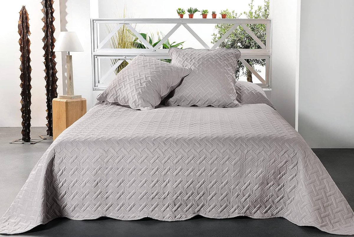 Contemporary sprei Californië, lichtgrijs, 250 x 260 cm