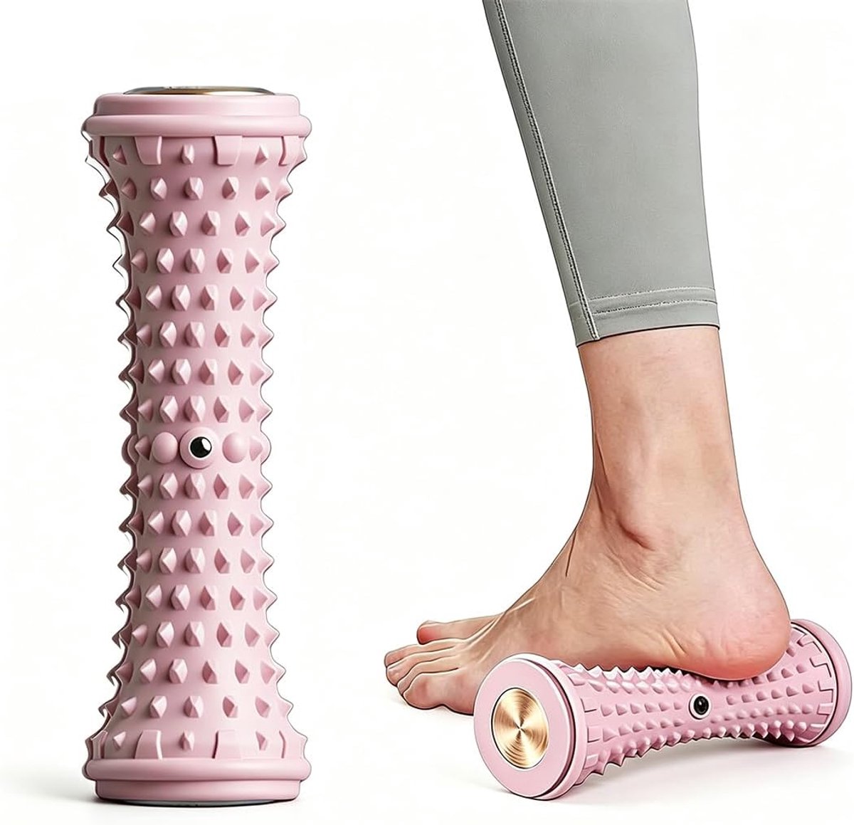 Voetmassageapparaat ter verlichting van plantaire fasciitis, diep weefsel spiermassage voor voetboog, roze