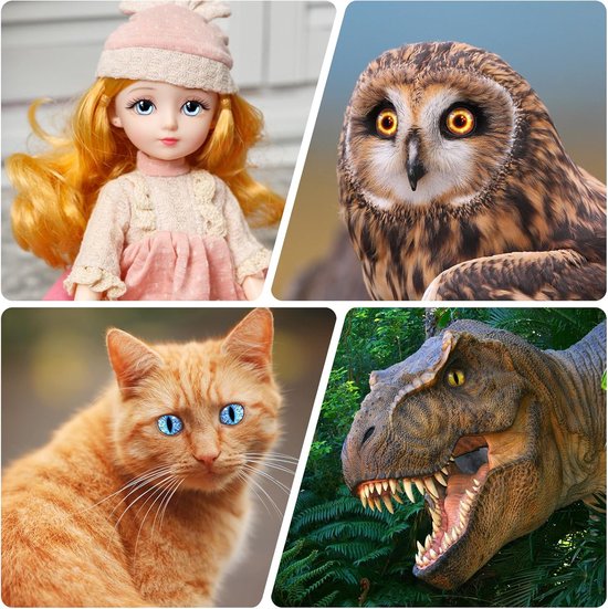 Ogen voor ambachten met koffer, kat vogel draak ogen nep glas monsterogen, ambachtelijke ogen voor gehaakte dieren polymeer klei sculpturen sieraden pop maken — afbeelding 5