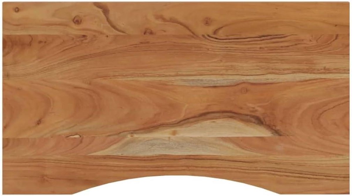 Bureau Blad - Tafelblad Hout - Thuiswerkplek Inrichten - Gebogen Rand Ontwerp - 90x50x2.5 cm - Houtkleur
