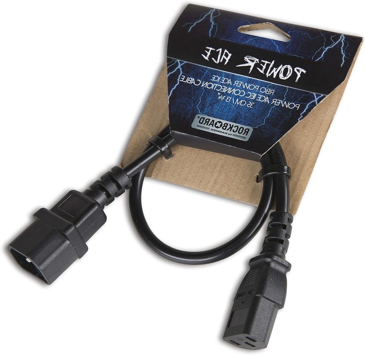 IEC Connector Kabel - Stroomkabel Adapter - Muziekapparatuur Aansluiten - IEC Mannelijk naar Vrouwelijk - 35 cm - Zwart