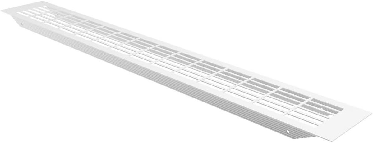Ventilatierooster Aluminium - Ventilatieplaat Rooster - Efficiënte Luchtcirculatie - Rechthoekige Gaten - 80 x 480 mm - Wit Gelakt