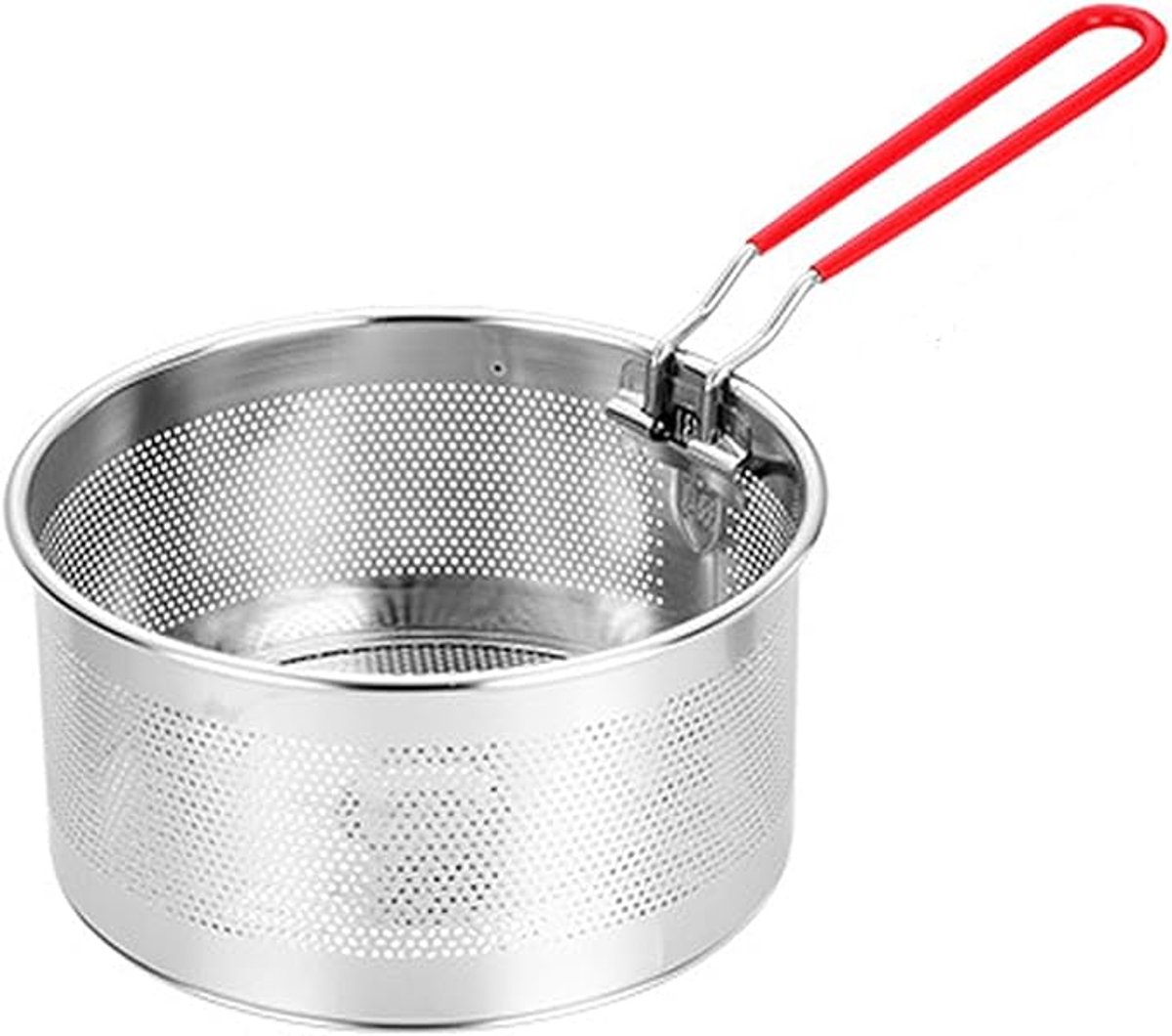 Pastafilter filter zeefpan stoommand voor groenten frituurmand van roestvrij staal met afneembaar handvat geschikt voor vegetarisch vissen schaaldieren koken en opwarmen van voedsel (ongeveer 20 cm)-Stijl 1