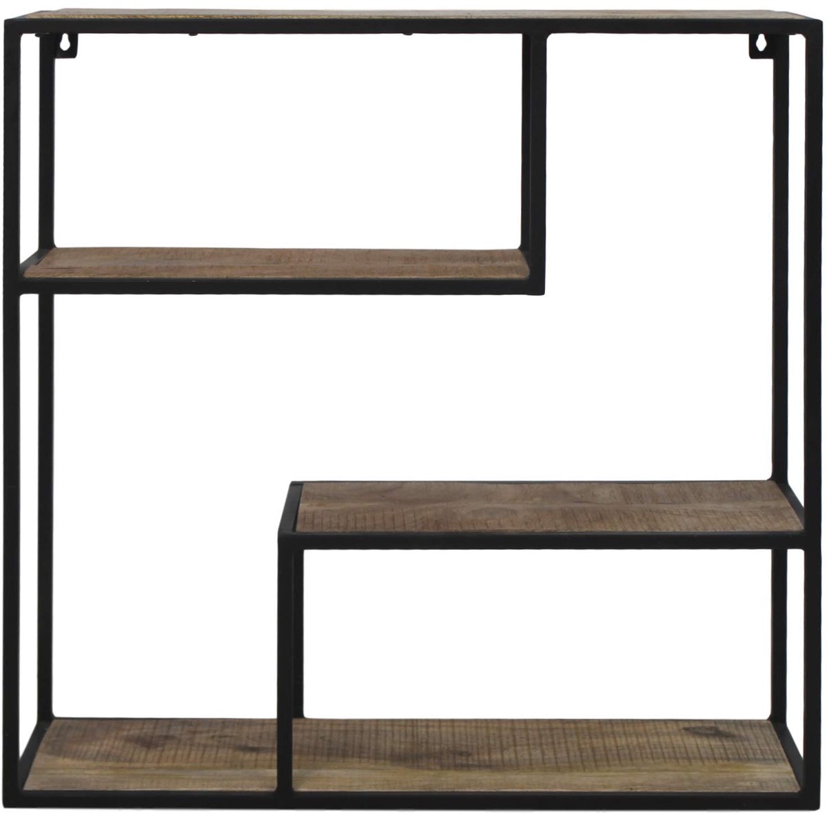 Wandrek, mangohout/ijzer, natuur/zwart, 65 x 20 x 65 cm