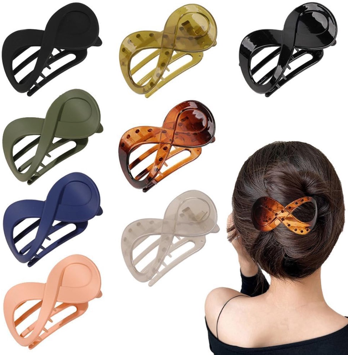 8 stuks haarspelden in de vorm van 8 klauwen, haarknot, kapselaccessoires voor dames