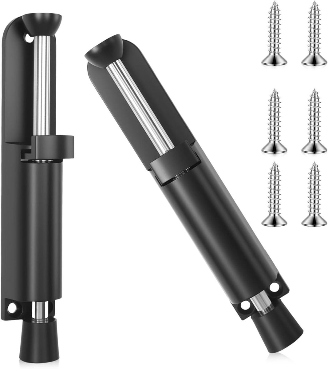 Deurstopper Set - Vloerstopper - Buitendeuren Vastzetten - Voetbediening - 2 Stuks - Zwart
