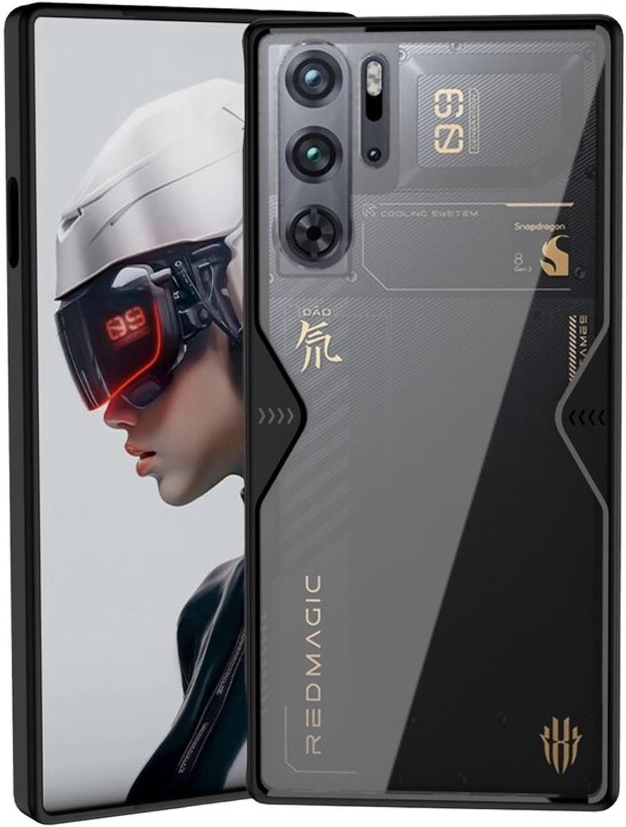 Hoesje transparant zwart voor Nubia Red Magic 9 Pro