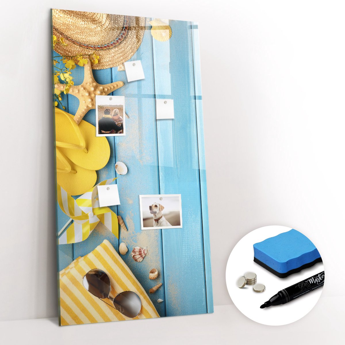 Tulup Whitebord - Strandaccessoires - 60 x 120 cm - Veelkleurig Memo Magneetbord - Gratis 5 Sterke Magneten + Whiteboard Marker & Wisser - Organizer Muur - Magnetisch Wandbord - Planning Muur