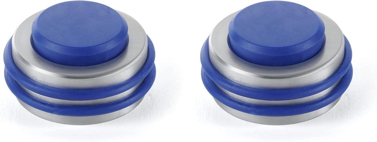 Deurstopper Rubber - Muur en Vloer - Muren Beschermen - Dubbele Bevestiging - Groot - Blauw