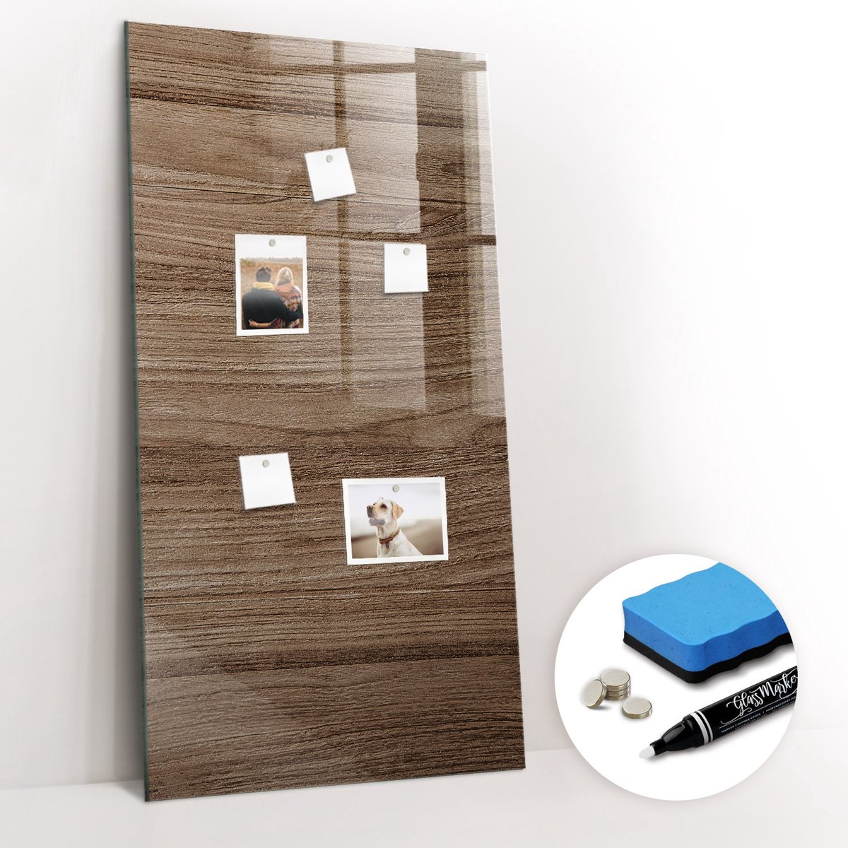 Tulup Whitebord - Nieuw hout - 60 x 120 cm - Bruin Magneetbord Design - Gratis 5 Sterke Magneten + Whiteboard Marker & Wisser - Decoratief Magnetisch Bord - Memobord Keuken - Inspiratiebord Kantoor