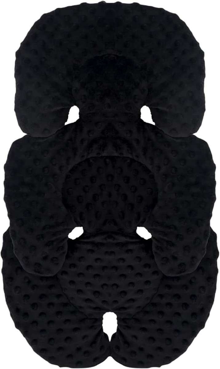 Autostoelkussen Baby - Babyzitje Inleg - Comfortabel Reizen - 2-in-1 Omkeerbaar - 24 x 18 cm - Zwart