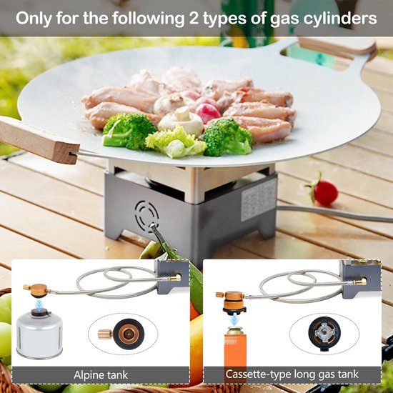 Camping Stove - Outdoor Gas Burner - Outdoor Cooking - 5000W Power - 12 x 12 x 11 cm - Grey — afbeelding 4