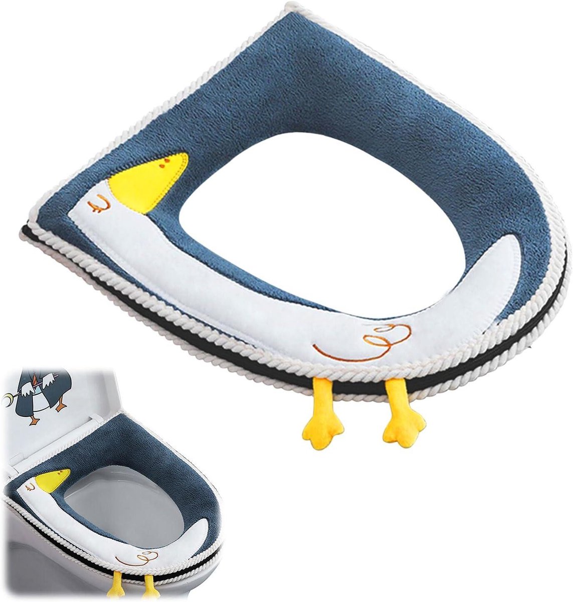 Toiletzitting - WC kussen - Comfort op toilet - Waterdicht PU-leer - Universeel - Blauw