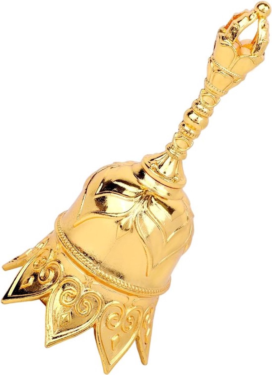 Handbel van koperlegering - Extra luide gouden handbel - Kleine lotusbel voor senioren - M