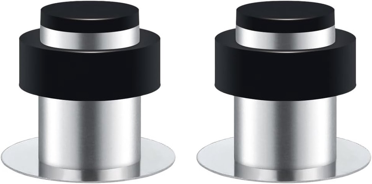 Roestvrij Stalen Deurstopper - Deurstop Wandmontage - Muren Beschermen - Zelfklevend en Schroefbaar - 45mm Hoogte - Zilver