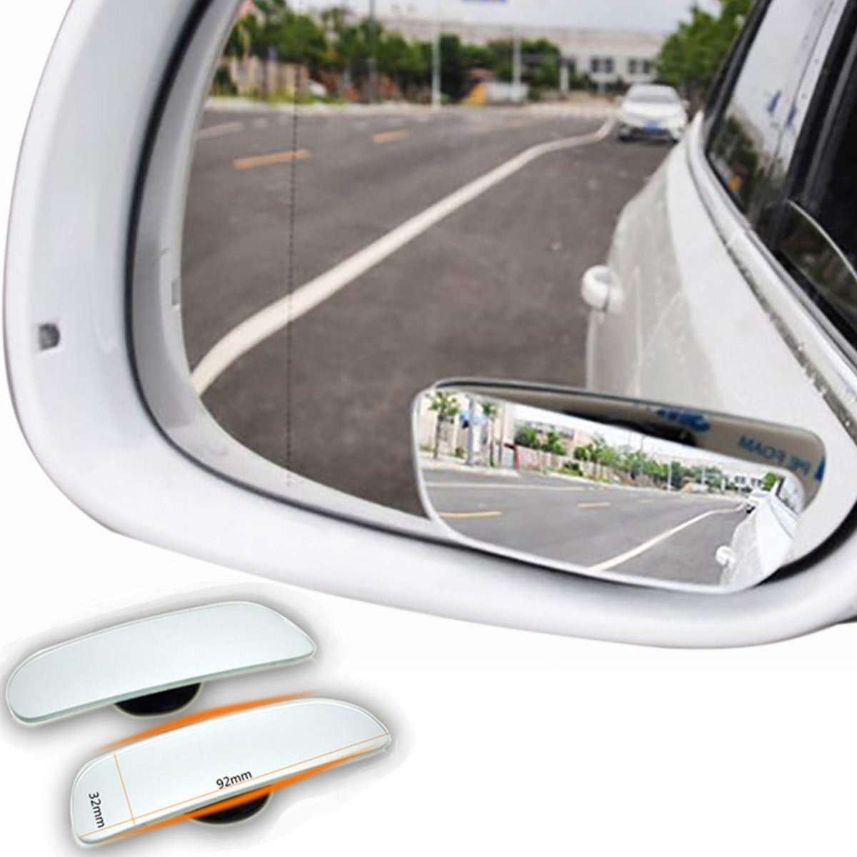 Echt glas dodehoekspiegel auto, blinde spiegel zijspiegel 360° groothoek instelbaar, 2 stuks